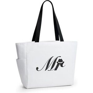 Personalized Beach Tote Bag Beige-mr